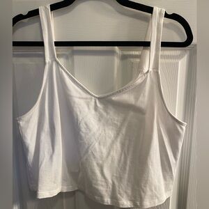White plus size crop tank top